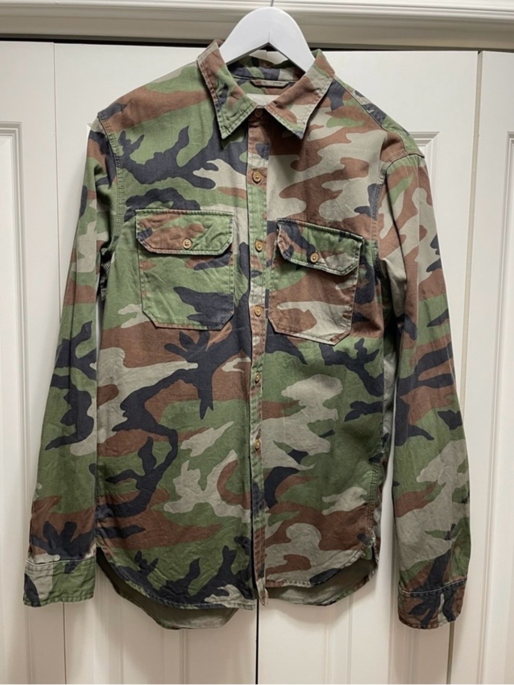 Ralph Lauren Camo Button-Down Shirt Jacket in Green Brown Black